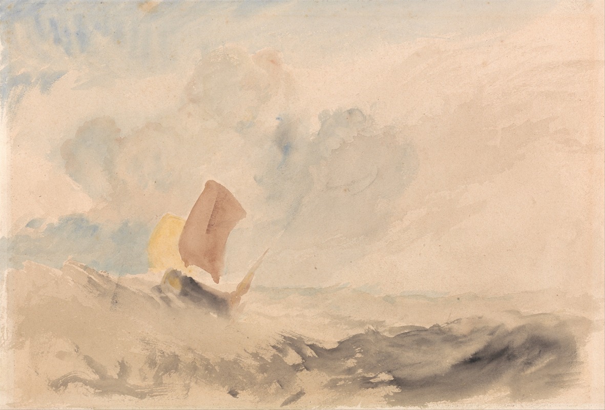 A Sea Piece, A Rough Sea with a Fishing Boat