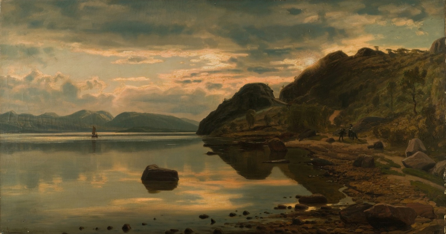 Aftenstemning. Skogsfjord, Mandal