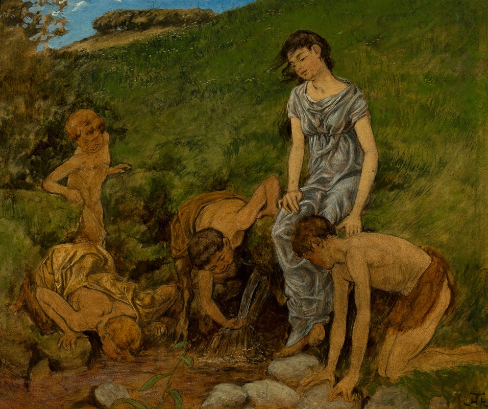 At the spring well