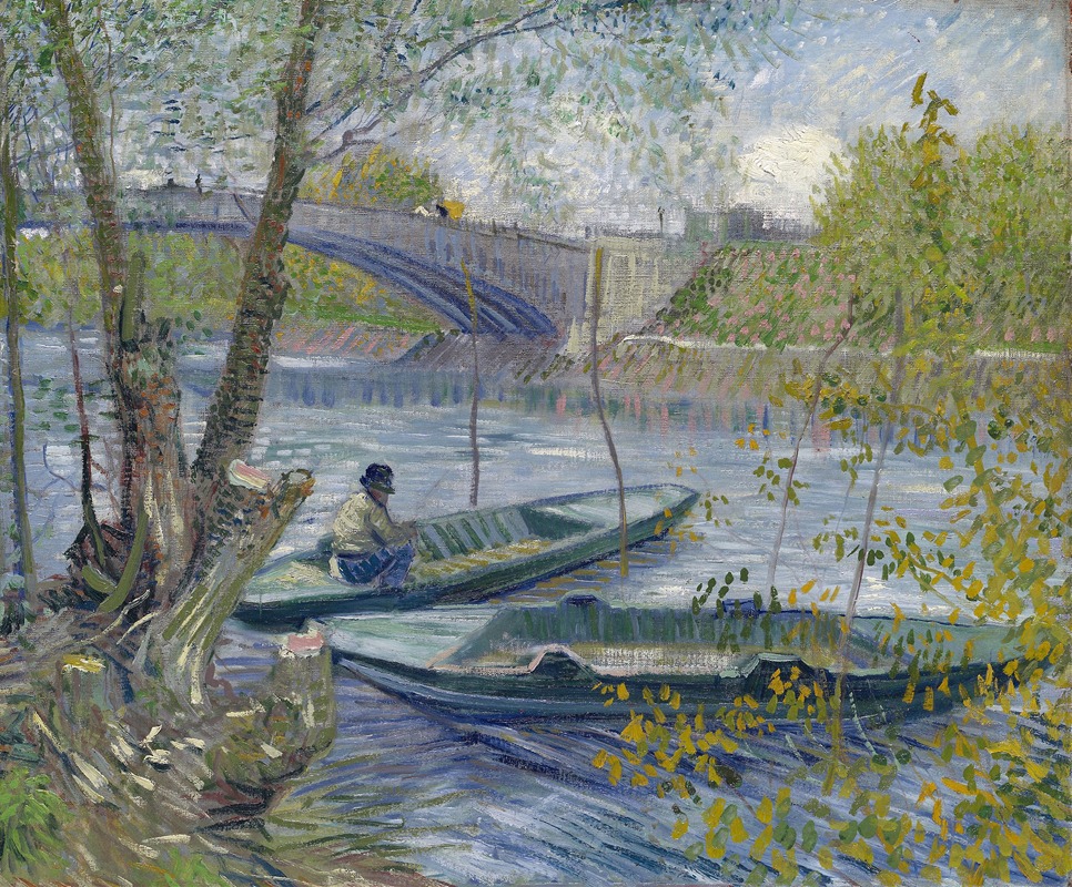 Fishing in Spring, the Pont de Clichy (Asnières)