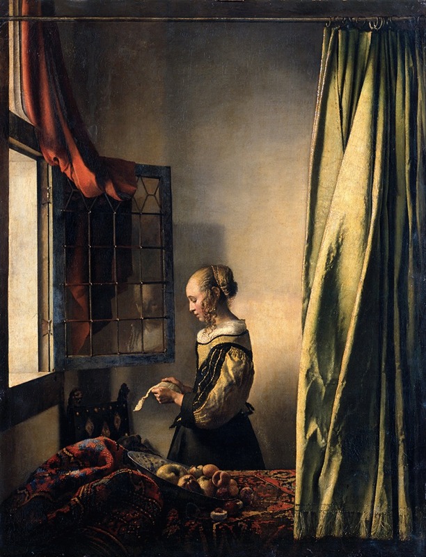Girl Reading A Letter By An Open Window