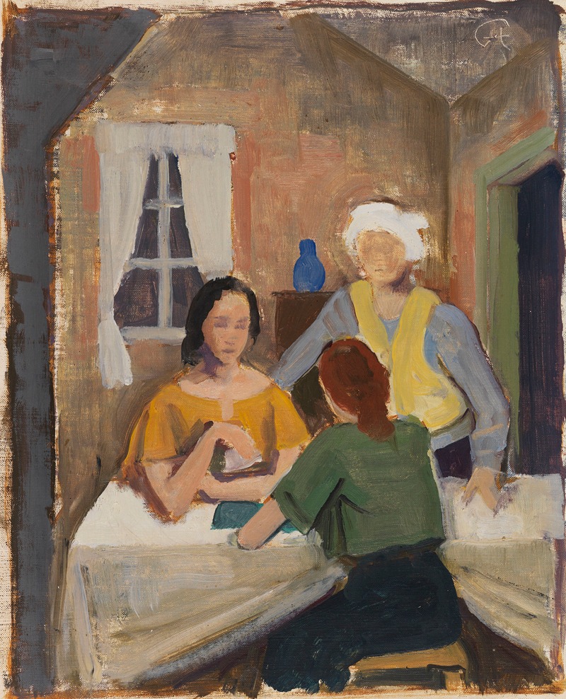 Girls playing cards