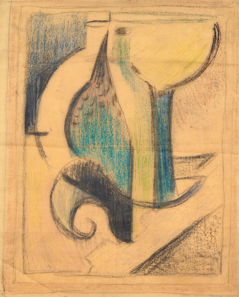 Nature morte avec bouteille (étude) (circa 1915)