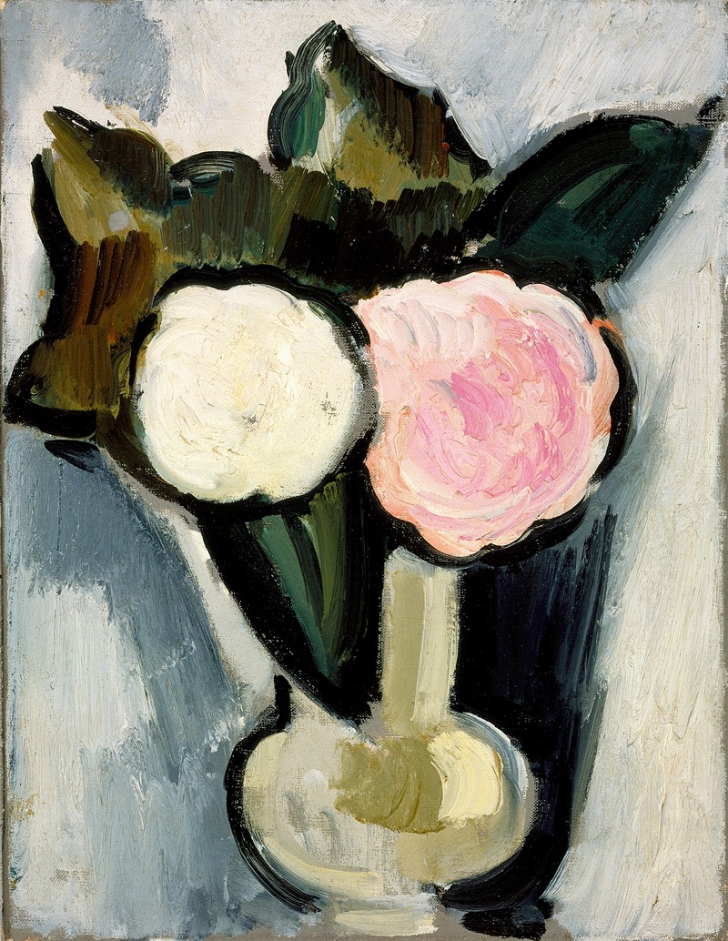Pink and White Flowers in a Vase (circa 1929)