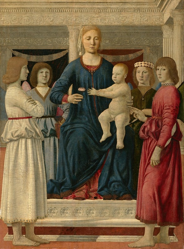 Virgin and child enthroned with four angels (c. 1460–70)