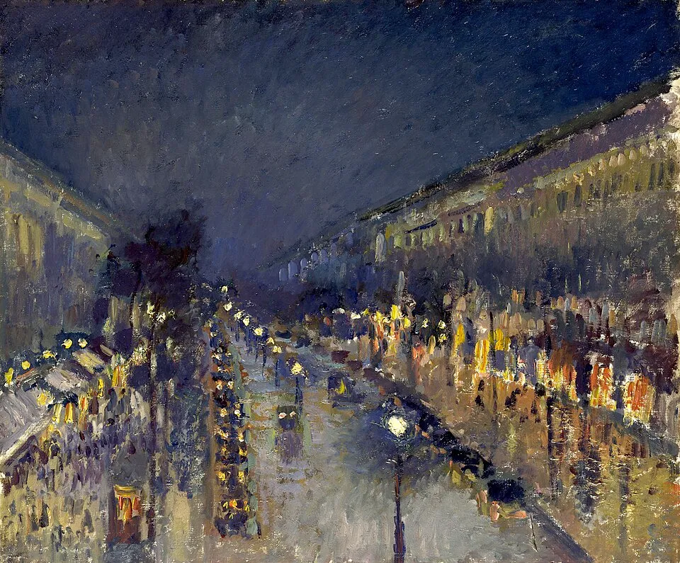 The Boulevard Montmartre at Night（夜のモンマルトル大通り）