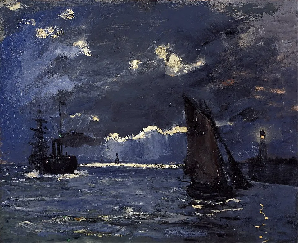 A Seascape, Shipping by Moonlight（海、月光下の船） 
