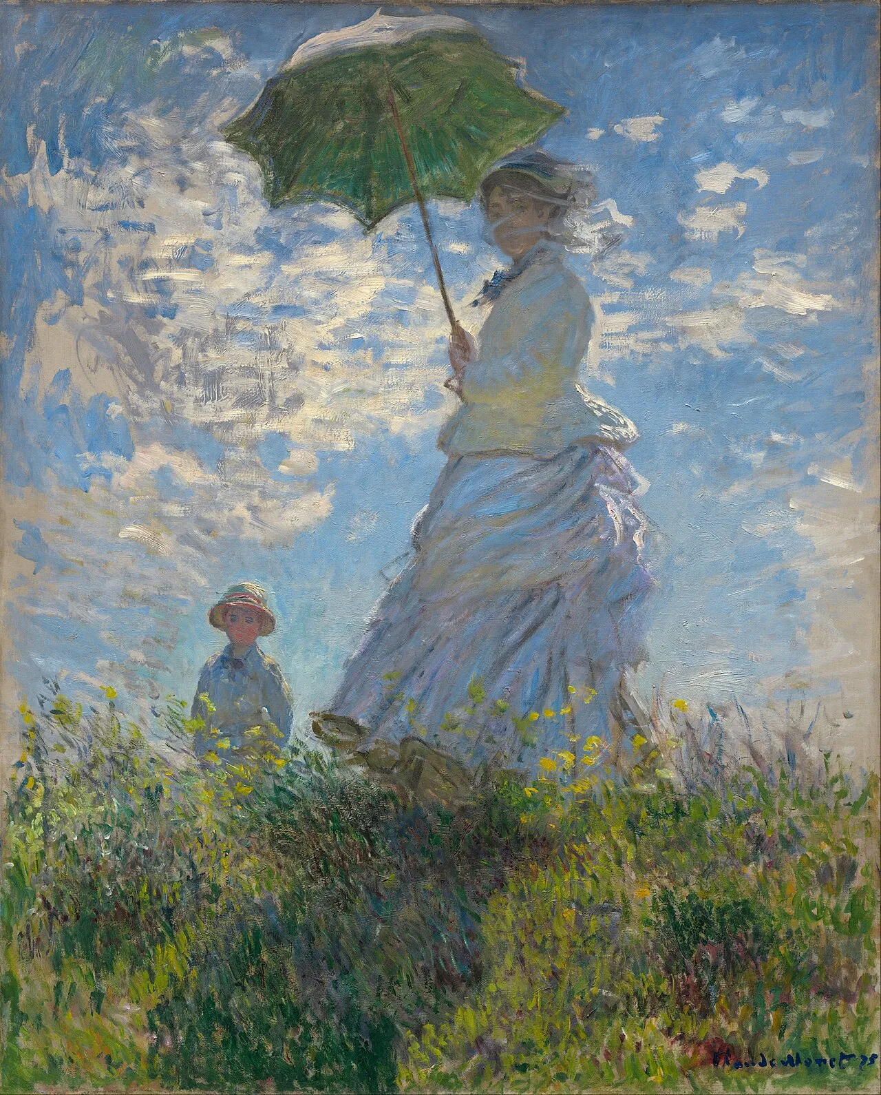 Woman with a Parasol - Madame Monet and Her Son(日傘をさす女:モネ夫人と息子)