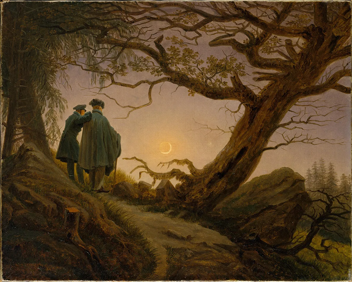 Two Men Contemplating the Moon（月を眺める二人の男） 