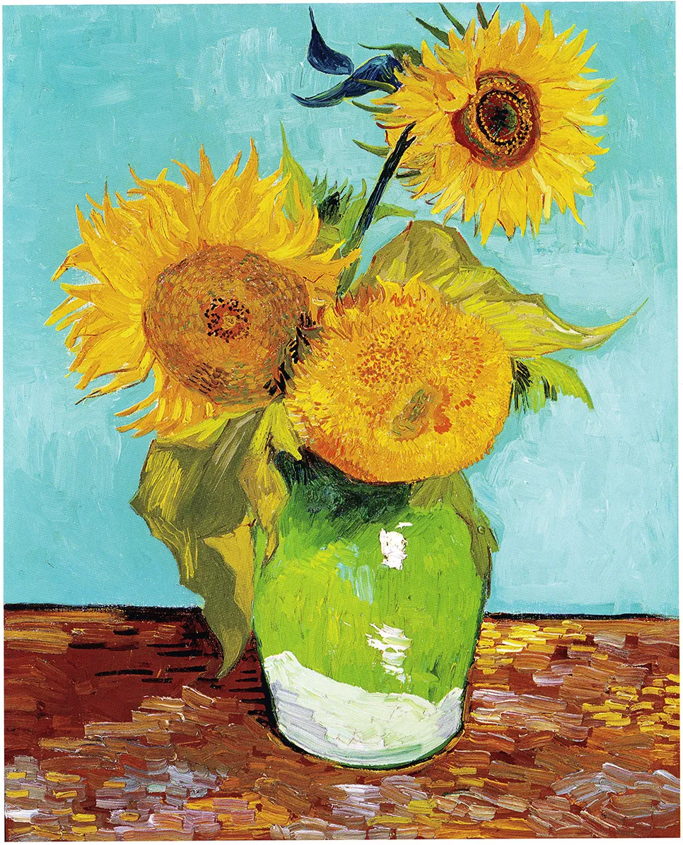 Three Sunflowers in a Vase