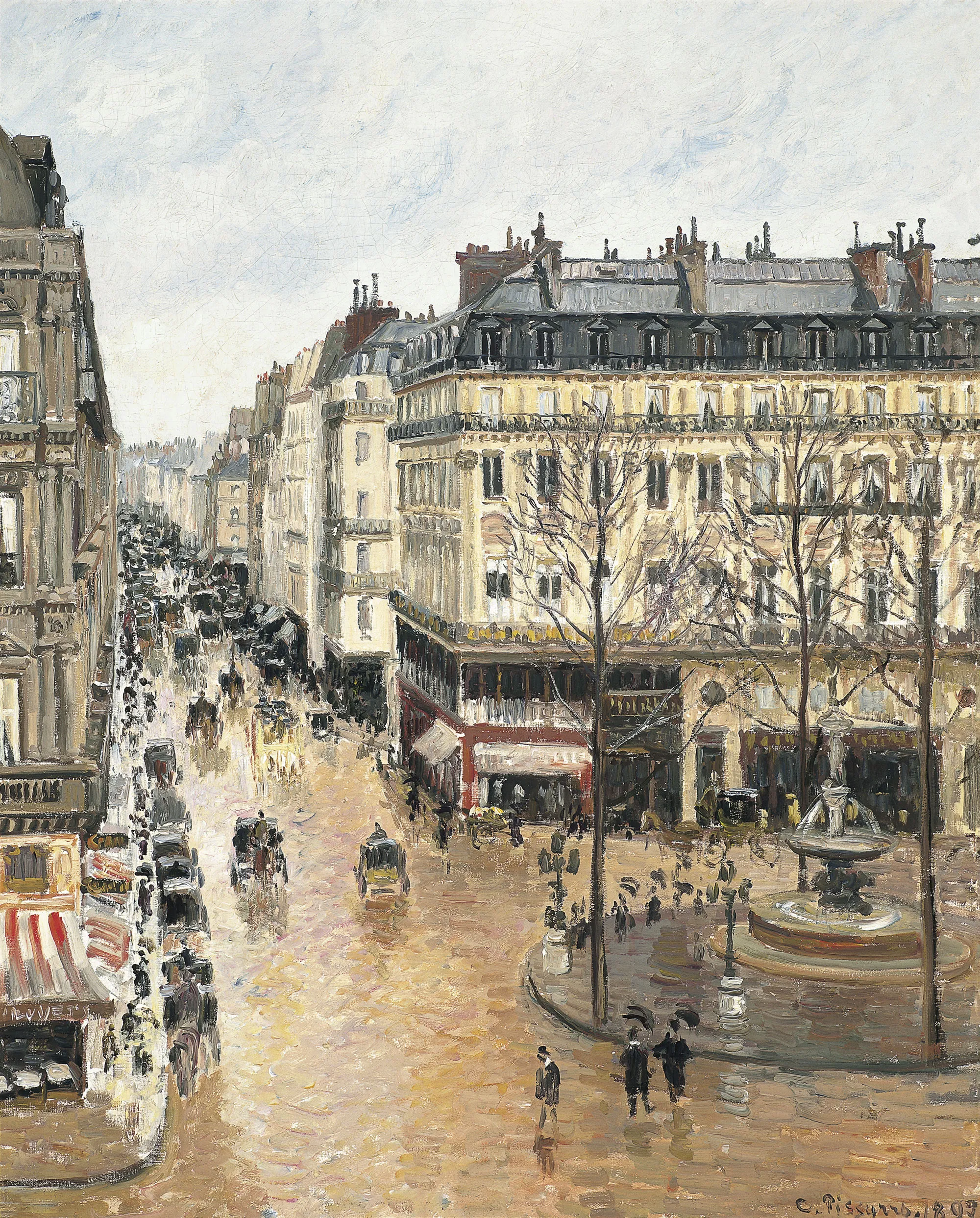 La Place du Théâtre Français, effet de pluie(テアトル・フランセ広場、雨の効果)